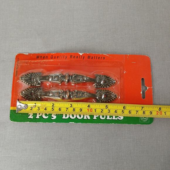 three 5" ornate antique-style door pull handles plastic drawer cabinet copper - Picture 6 of 8